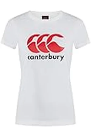 Canterbury CCC Logo T-Shirt | Comfortable Regular Fit | Cotton Blend Camiseta, Mujer, Blanco Brillante, 12