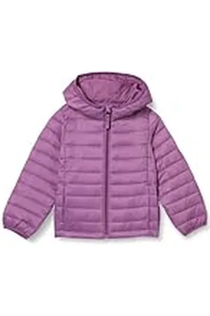 Amazon Chaqueta Acolchada con Capucha, Plegable, Ligera y Resistente a la Lluvia Niña, , 6-7 años