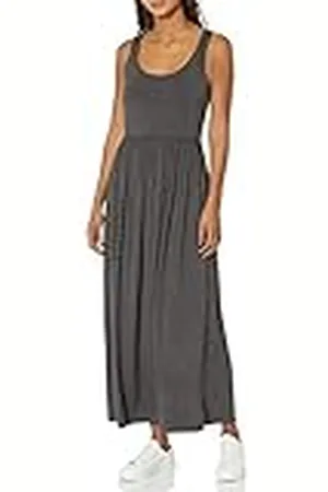 Amazon Vestido Largo sin Mangas y con Cintura (Talla Grande Disponible) Mujer, , M