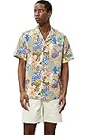 Koton Short Sleeve Shirt Lapel Neck Ethnic Printed Cotton Camisa, , XL Hombres