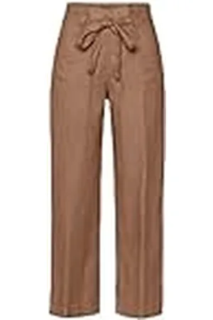 Brax Style Maine S Pure Linen Pantalones, Marrón Suave, 27W x 30L para Mujer