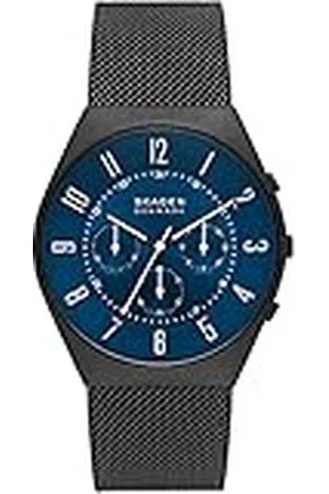 Skagen Grenen reloj para hombre, movimiento cronógrafo con correa de acero o piel, , 42MM