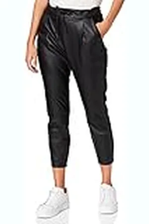 VERO MODA Faux Leather Trousers VMEVA Mid Waist Trousers M 30