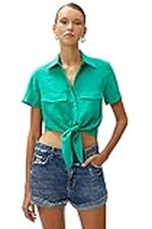 Koton Crop Shirt Tie Detail Modal Blended Camisa, , 42 para Mujer