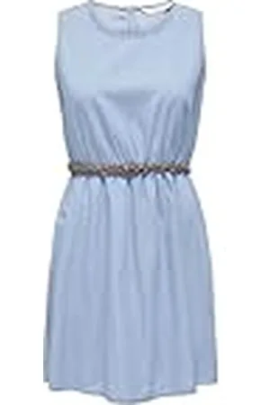 ONLY Onlbea S/L Cinturón Trenzado Dnm FS Vestido de Verano, , Mujer