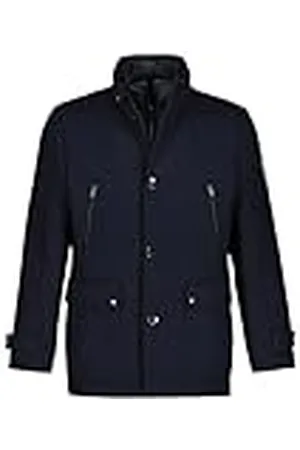 JP 1880 Chaqueta de Mezcla de Lana, Resistente al Agua, Inserto de Espiga, Cuello Alto, , XXXL para Hombre