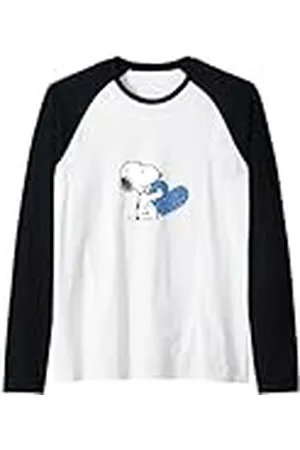 Peanuts Snoopy Blue Heart Camiseta Manga Raglan
