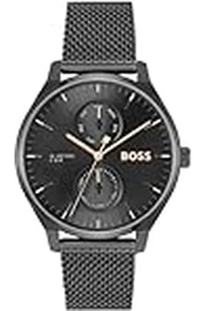 HUGO BOSS Reloj Analógico de Cuarzo Multifunción para Hombre Colección Tyler con Correa de Malla de Acero Inoxidable Negra - 1514105