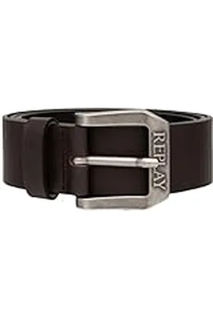 Replay Cinturón de piel para hombre, marrón (Black Brown 128), 85 cm