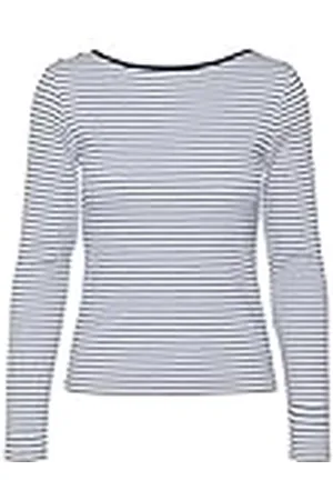 VERO MODA Vmchloe-Camiseta de Manga Corta con diseño de Rayas Larga, , M Mujeres