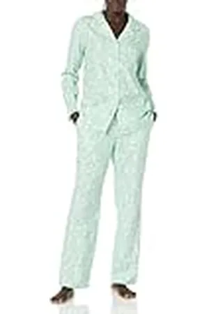 Amazon Conjunto de Pijama de Franela con Botones en la Parte Delantera y Manga Larga Mujer, , XXS