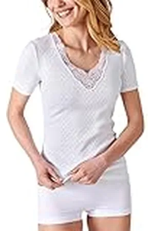 Damart Camiseta de Manga Corta, Punto Calado Thermolactyl Ropa Interior, , M para Mujer