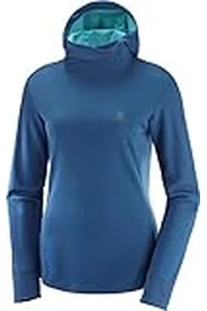Salomon Agile LS Hoodie W Agile LS Hoodie W Poseidon/Heather, Mujer, Poseidon/Heather, M