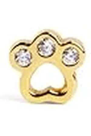 SINGULARU Pendiente Suelto Mini Paw. Plata de Ley 925 con Acabado Baño de de 18 Kt. Cierre de Rosca. Joyas para Mujer