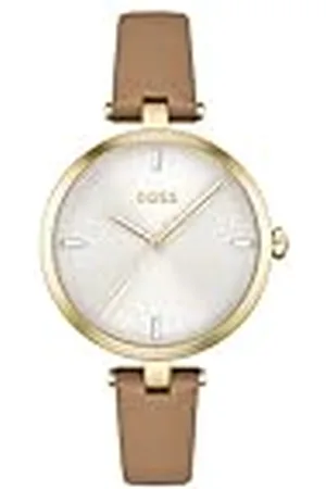 HUGO BOSS Reloj Analógico de Cuarzo para Mujer Colección Majesty con Correa de Cuero Color Camel - 1502652