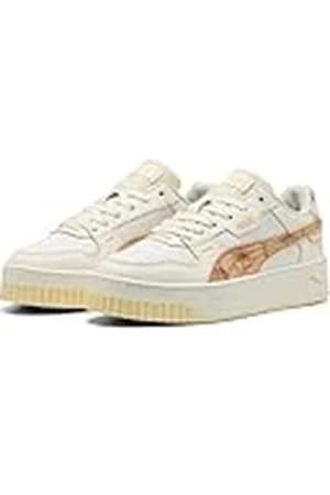 PUMA Carina Street Lux Crafted Flowers, Zapatillas Mujer, Warm White-Almost Apricot, 37.5 EU