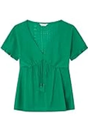 Springfield SPRINGFILED, Mujer, Camiseta Bordado Suizo Cordón Borlas, Ivory, L