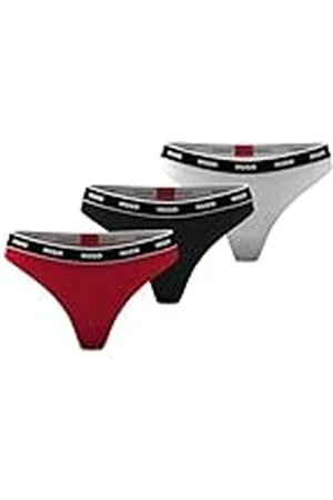 HUGO BOSS Triplet Thong Stripe Tanga, , XS (Pack de 3) para Mujer