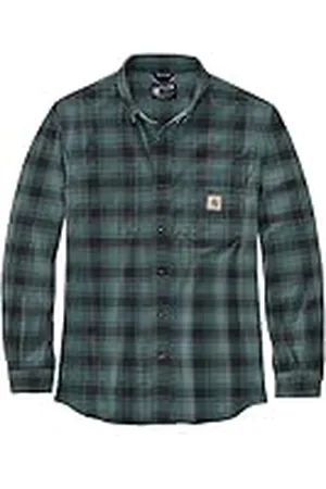 Carhartt Herren Langarmhemd Flannel L/S Plaid Shirt, Farbe:Sea Pine, Größe:s Camiseta, , S Hombres