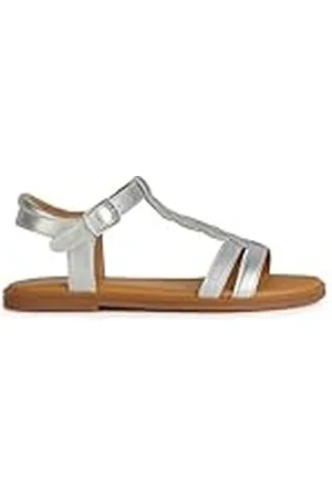 Geox J Sandal Karly Girl, Sandalia, Plata, 35 EU