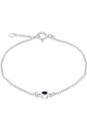 Amazon Pulsera ajustable de esterlina con circonita azul, piedra natal de setiembre, 16 a 18 cm