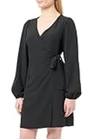 VILA Visarah L/S Wrap Dress/B Vestido Cruzado, , 44 Mujeres