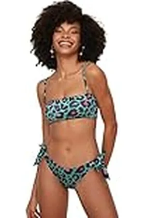 Trendyol Bikini con Estampado de Leopardo Colorido Parte Inferior, Multicolor, 40 para Mujer