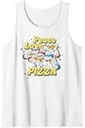 Teenage Mutant Ninja Turtles Peace Love Pizza Group Shot Camiseta sin Mangas