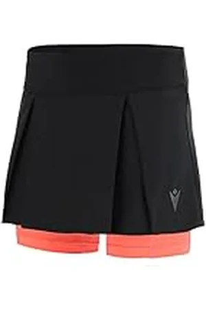 macron Run Kona Scb Zelda Skirt Light Black/Ncoral Falda, Mujer, Negro-Coral, S