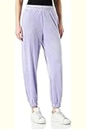 Urban classics Pantalones Deportivos de Terciopelo de Cintura Alta para Mujer, , M