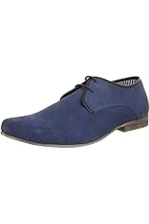 QS by s.Oliver Casual - Zapatos con Cordones de Cuero Hombre, Color Azul, Talla 42
