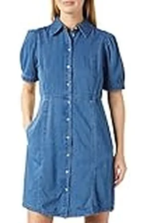 French Connection Vestido de Manga abullonada Chambray Informal, , 42 para Mujer