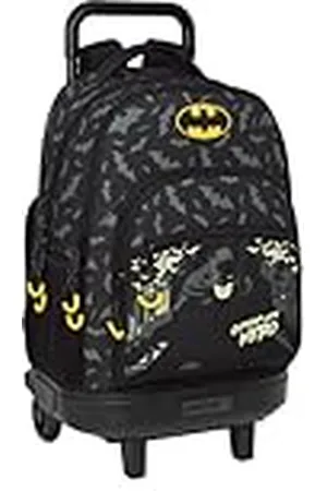 Safta 612269918, Mochila con Ruedas Compact Extraible Batman Hero 33X45X22Cm Unisex niños, , Estándar
