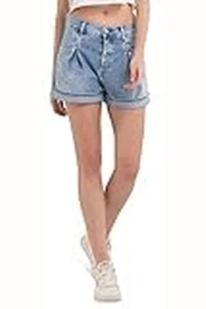 Replay Wa502 Deep Blue Comfort Pantalones Cortos de Jean, , 26W para Mujer