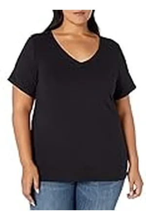 Amazon Camiseta de Manga Corta con Cuello en V de Talla Grande Mujer, , XXL Grande