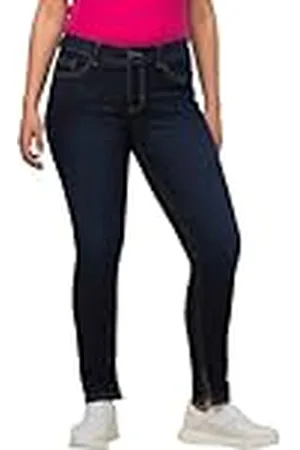 Ulla Popken Vaqueros Sarah, Pierna Estrecha, Cintura Alta, Reciclados Jeans, Lavado Cortado, 44 para Mujer