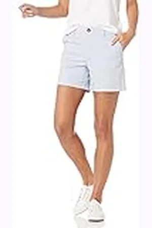 Amazon Pantalón Corto Caqui de Talle Medio Ajustado y con Entrepierna de 13 cm (Disponible En Cortes Rectos y Curvos) Mujer, , 44