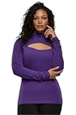 Urban classics Ladies Cut-out Turtleneck Longsleeve Camiseta, , S para Mujer