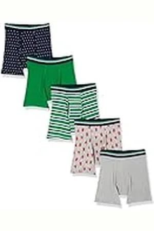 Amazon Cómodo Calzoncillo Bóxer de Algodón sin Etiquetas Hombre, Pack de 5, , XL