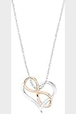 Amor Collar con Colgante Collar de Plata de Ley 925 para Señoras, 45 cm, Bicolor, Infinito, Viene en Caja de Regalo de Joyería