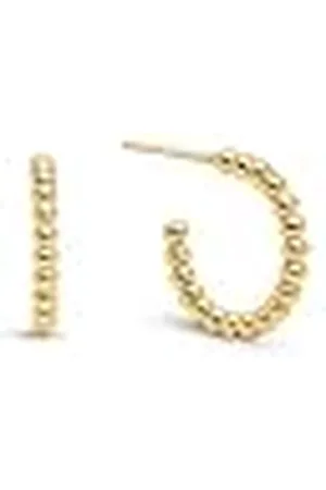 SINGULARU Pendientes Pebble Dots S. Acero con Acabado en Baño de 18Kt. Cierre Silicona bañado. Joyas para Mujer