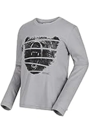 Regatta Camiseta de Manga Larga con Estampado gráfico de algodón Unisex para niños, de Wendell