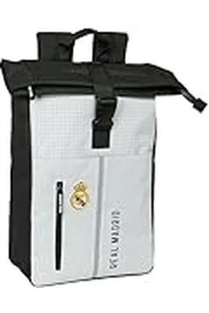 Safta REAL MADRID 1ª EQUIPACIÓN 24/25 - Mochila con Solapa para Portátil de 15.6", Ideal para Diferentes Edades, Cómoda y Versátil, Calidad y Resistencia, 28x13x42 cm, Color