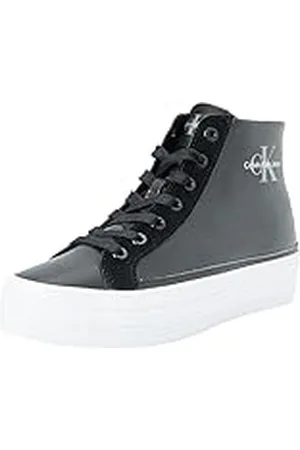 Calvin Klein Jeans BOLD VULC FLATF MID MIX ML MTR YW0YW01491, Zapatillas deportivas para Mujer, Negro (Black/Stormfront), 36 EU