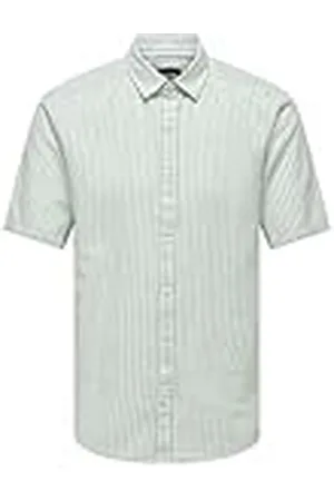 Only & Sons Onscaiden SS Stripe Linen Shirt 841 Noos Camisa, , M para Hombre