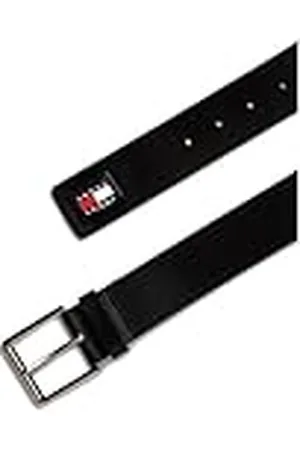 Tommy Hilfiger Cinturón Hombre de piel, Schwarz (Negro), 80 cm
