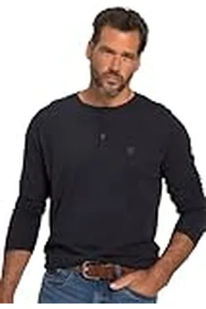 JP 1880 Henley, básico, Camiseta, Manga Larga, Tapeta de Botones, hasta la Talla 8 XL XXL 702555730-XXL