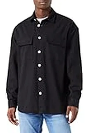 Koton Basic Hemdjacke Canvas Classic Revers Button Pocket Detail Camisa, , S para Hombre