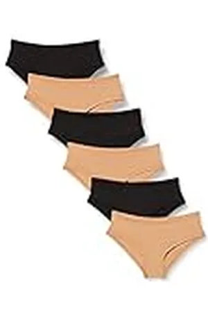 Amazon Ropa Interior de Microfibra (Estilo Hípster y Tanga, Disponible en Tallas Grandes) Mujer, Pack de 6, , 46