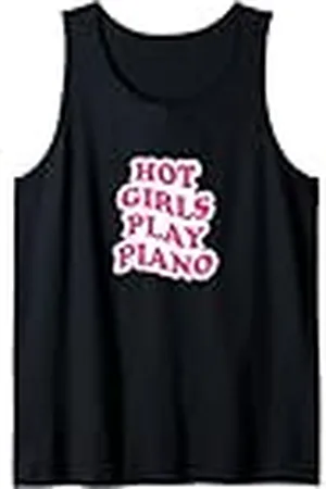 Music Chicas Calientes Jugar Piano Camiseta sin Mangas